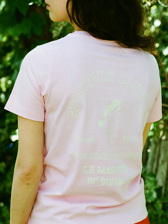 woman sporting T(PINK)