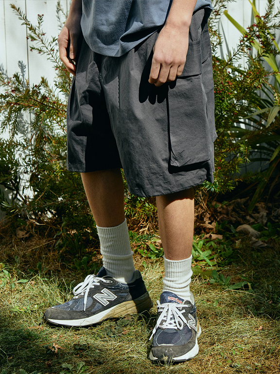 WIDE CARGO SHORTS(CHARCOAL)